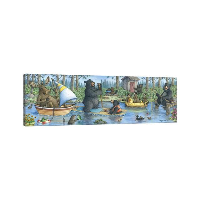 Critter Cove by Jeffrey Severn - Wrapped Canvas Panoramic Graphic Art Union Rustic Size: 40.64cm H x 121.92cm W x 1.91cm D on Productcaster.