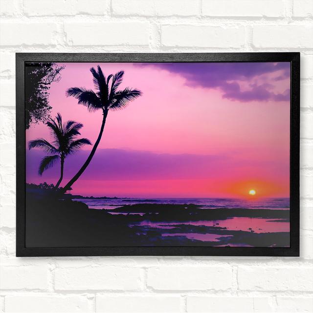 Blaze Of The Palmtree Sun Framed Print House of Hampton Size: 21.1cm H x 29.7 cm W on Productcaster.