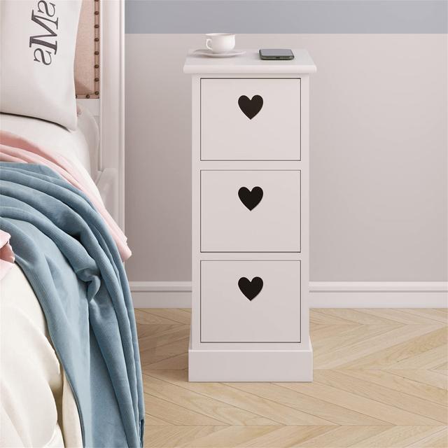 Wiedeman 3 Drawer Bedside Table Marlow Home Co. on Productcaster.