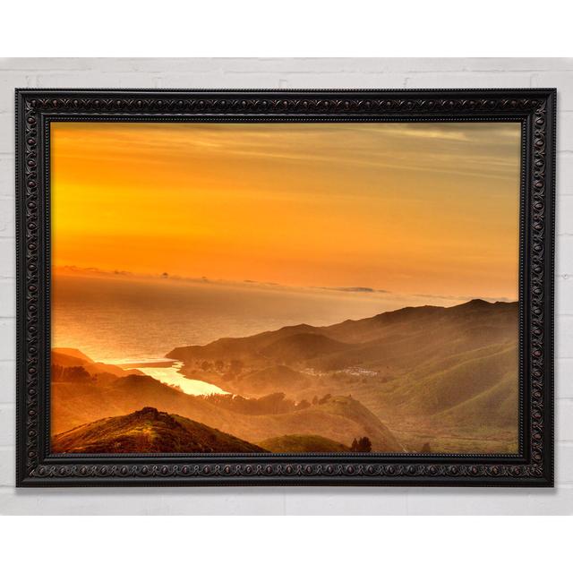 San Francisco Ocean Mist Gerahmter Druck House of Hampton Format: Poster mit schwarzem/walnussbraunem Rahmen, Größe: 59,7 cm H x 84,1 cm B x 3 cm T on Productcaster.