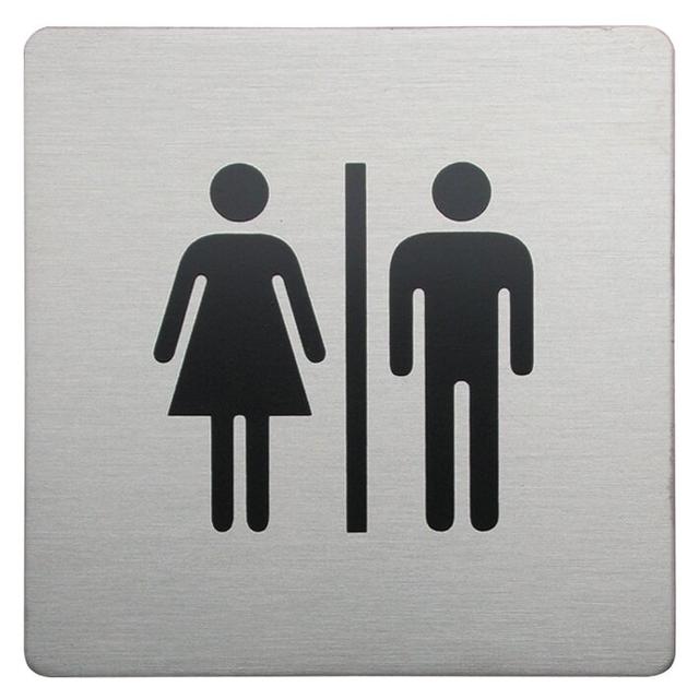 Sula Square Male and Female Sign in Brushed Belfry Bathroom on Productcaster.