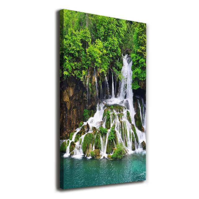 Eton Waterfall In The Forest - Leinwandbilder auf Leinwand Union Rustic on Productcaster.