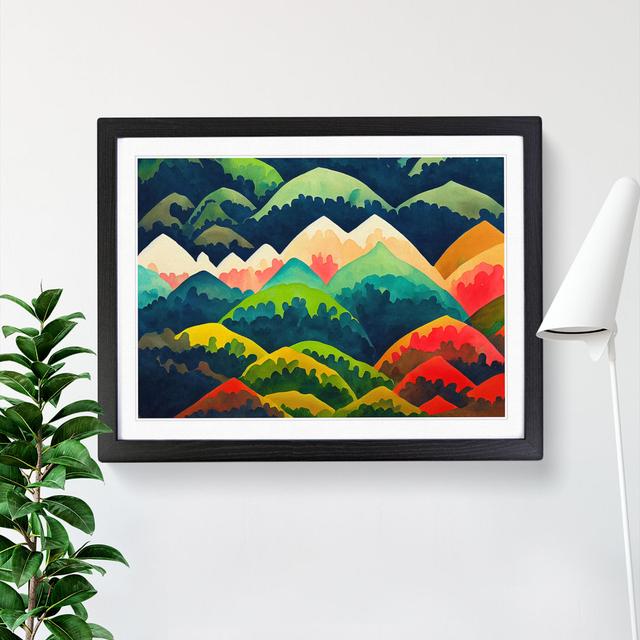 Abstract Mountain Range - Picture Frame Graphic Art Alpen Home Size: 25cm H x 34cm W x 2cm D, Frame Colour: Black on Productcaster.