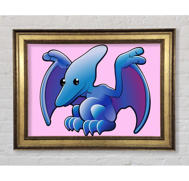 Pterodactyl Dinosaur - Single Picture Frame Art Prints Bright Star Colour: Pink, Size: 42cm H x 59.7cm W x 8cm D on Productcaster.