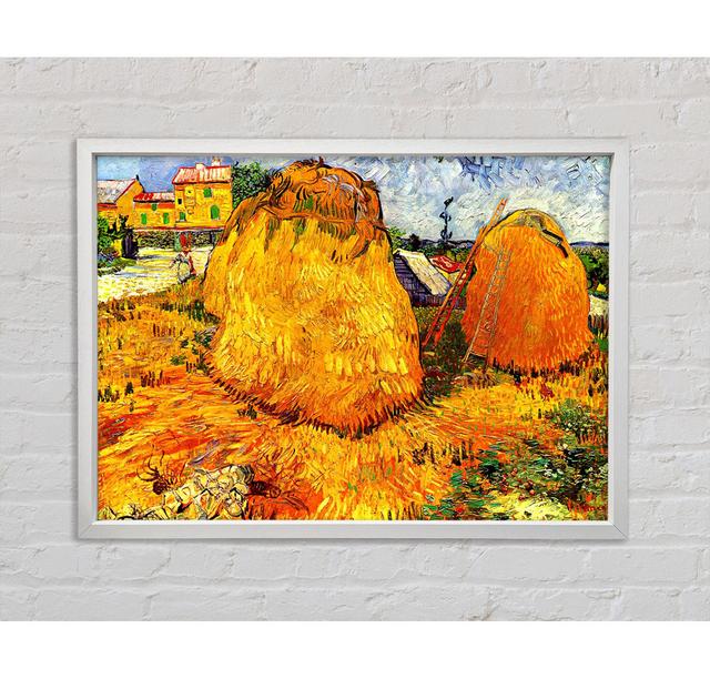 Van Gogh Haystacks In Provence - Single Picture Frame Art Prints on Canvas Bright Star Size: 100cm H x 141.4cm W x 3.3cm D on Productcaster.