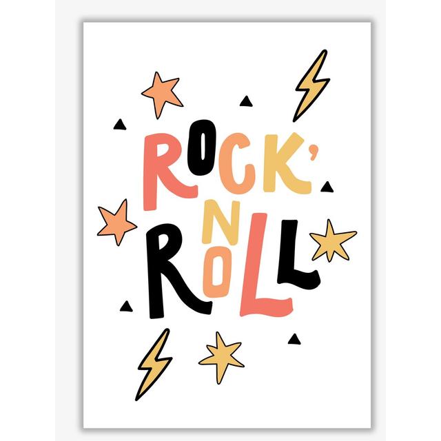 'Rock 'N Roll' Textual Art East Urban Home Format: No Frame, Size: 85 cm H x 60 cm W x 1 cm D on Productcaster.