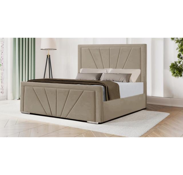 Valeria Upholstered Storage Bed Ebern Designs Colour: Coffee, Size: Double on Productcaster.