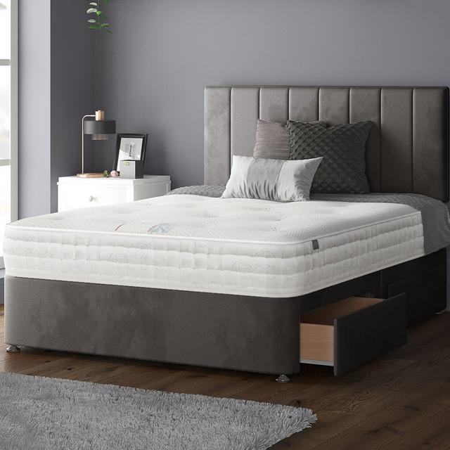 Ohioville Divan Bed Base Fairmont Park Colour: Charcoal, Size: Single (3'), Storage Type: 2 Right Drawers on Productcaster.