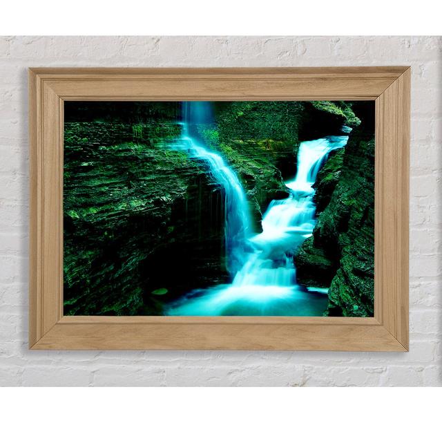 The Rock Formation Waterfall Framed Print Bright Star Size: 84.1cm H x 142.2cm W on Productcaster.