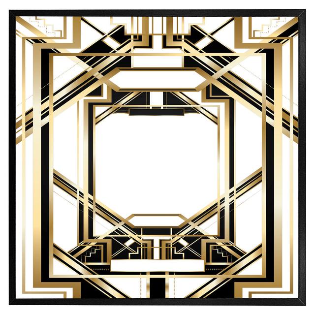 Siemering Art Deco Golden Black Frame - Single Picture Frame Print Fairmont Park Size: 61cm H x 61cm W x 4cm D, Format: Black Framed on Productcaster.