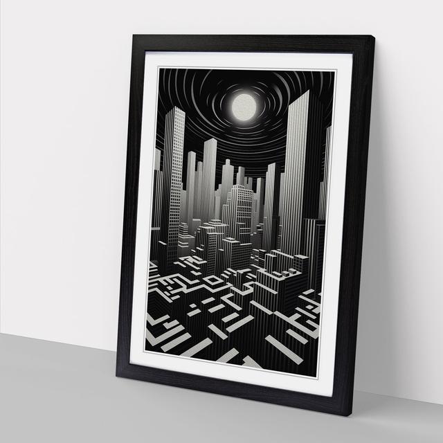 Single Picture Frame Art Prints on Wood Metro Lane Size: 46cm H x 34cm W x 2cm D, Frame Colour: Black on Productcaster.