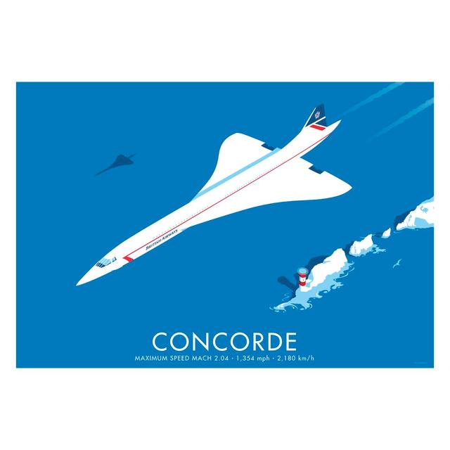 Concorde by Stephen Millership - Graphic Art Print on Paper East Urban Home Frame Options: No Frame, Size: 40cm H x 50cm W x 1cm D on Productcaster.