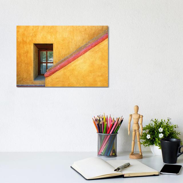 Mexico, Queretaro. Window And Stairway Of Building. by Jaynes Gallery - Wrapped Canvas Gallery-Wrapped Canvas Giclée Latitude Run Size: 20.32cm H x 20 on Productcaster.