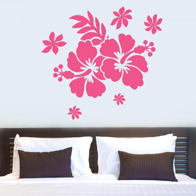 Hibiscus Flower Wall Sticker East Urban Home Colour: Light Blue on Productcaster.