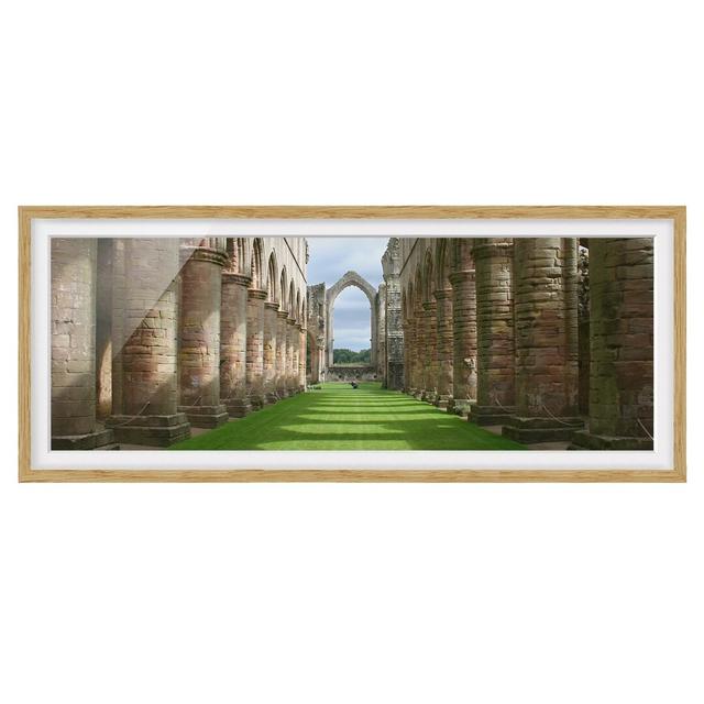 Fountains Abbey - Picture Frame Graphic Art Ebern Designs Size: 40cm H x 100cm W x 2cm D, Frame Option: Brown Framed on Productcaster.