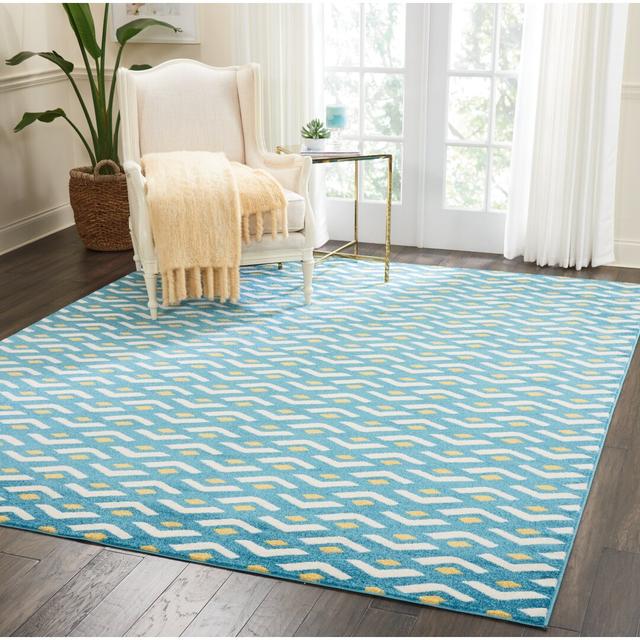 Mallorca Blue Rug George Oliver Rug Size: Rectangle 244 x 305cm on Productcaster.