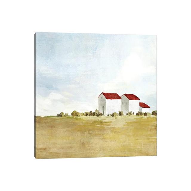 Red Farm House II by Isabelle Z - Print on Canvas Ebern Designs Format: Wrapped Canvas, Size: 30.48cm H x 30.48cm W x 1.91cm D on Productcaster.