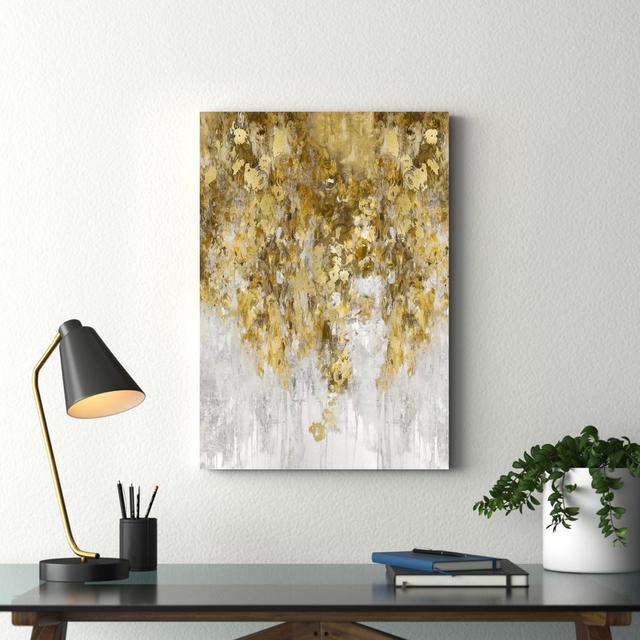 Cascade Amber And Gold by Nikki Robbins - Wrapped Canvas Painting Mercury Row Size: 66.04cm H x 45.72cm W x 1.91cm D on Productcaster.