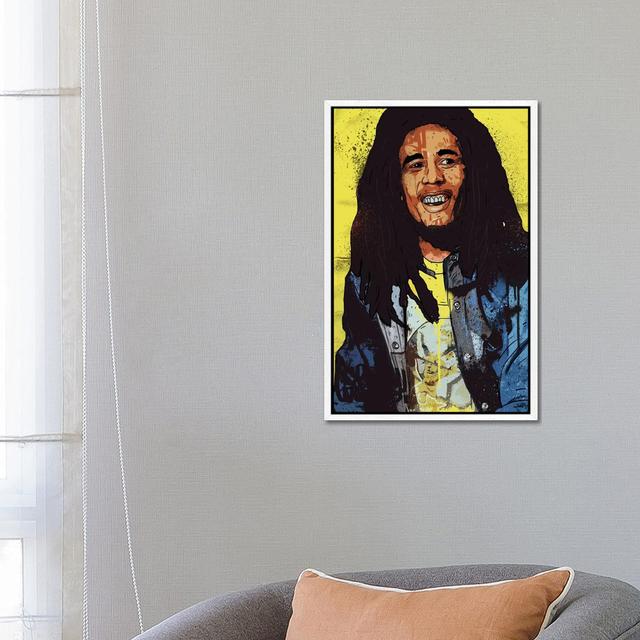 Bob Marley by Nick Cocozza - Floater Frame Gallery-Wrapped Canvas Giclée on Canvas Lark Manor Format: White Floater Frame, Size: 66.04" H x 45.72" W on Productcaster.