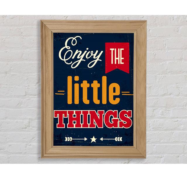 Enjoy The Little Things 1 Framed Print Wall Art Happy Larry Size: 42cm H x 29.7cm W x 8cm D, Format: Gold/Black Framed Paper on Productcaster.