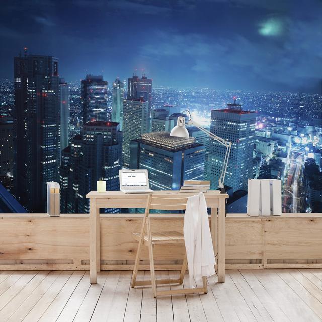 Tokyo's Atmosphere Textured Semi-Gloss Wall Mural East Urban Home Size: 2.88m x 190cm, Material quality: Premium (150g/m²) on Productcaster.