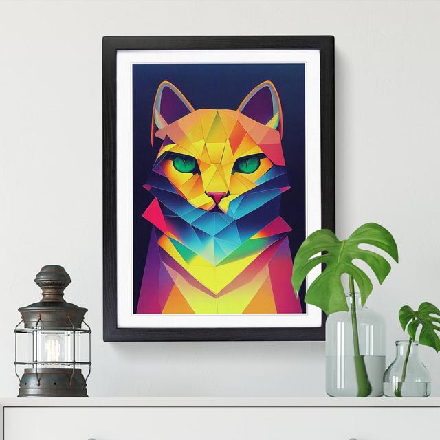 Cat Art Hypreprism - Picture Frame Graphic Art ClassicLiving Size: 46cm H x 34cm W, Format: Oak Framed on Productcaster.