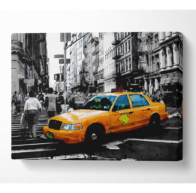 New York City Yellow Cab Crossing - Druck ModernMoments Größe: 81 cm H x 121,9 cm B x 10 cm T on Productcaster.