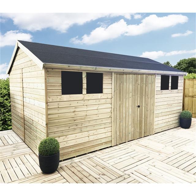 Weslyn 13 ft. W x 11 ft. D Solid Wood Garden Shed Dakota Fields on Productcaster.