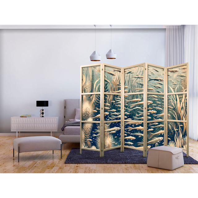 171cm H Solid Wood Folding Room Divider East Urban Home Size: 171cm H x 225cm W x 1.2cm D, Number of Panels: 5 on Productcaster.