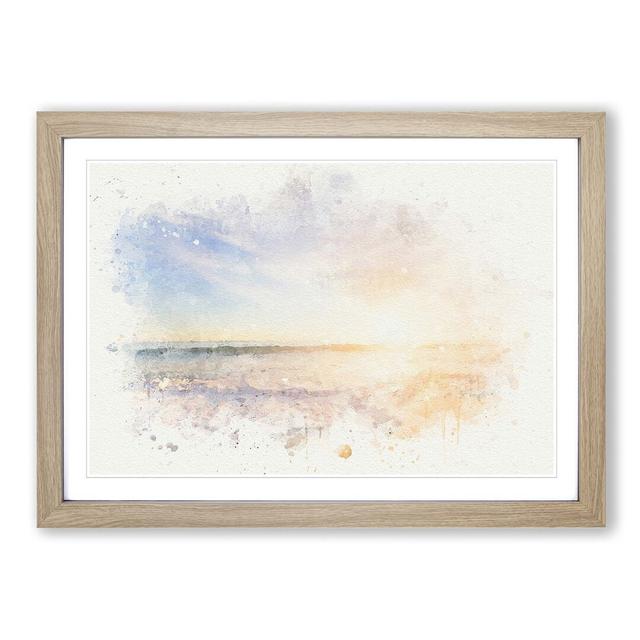 San Diego Beach in Abstract - Picture Frame Graphic Art Print East Urban Home Size: 40cm H x 60cm W x 2cm D, Frame Option: Oak on Productcaster.