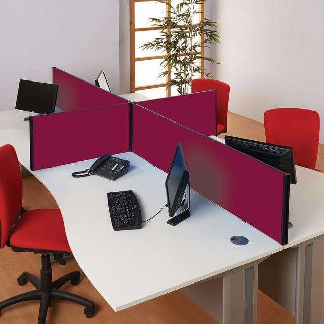 Desk Privacy Panel Symple Stuff Size: 40cm H x 100cm W x 3cm D, Colour: Dark Wine on Productcaster.