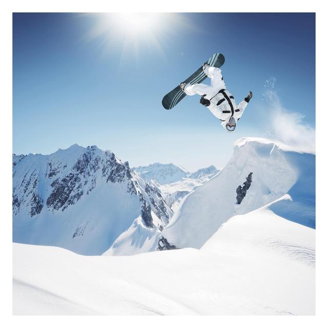 Flying Snowboarder 3.36m x 3.36m Matt Wallpaper Mural East Urban Home on Productcaster.