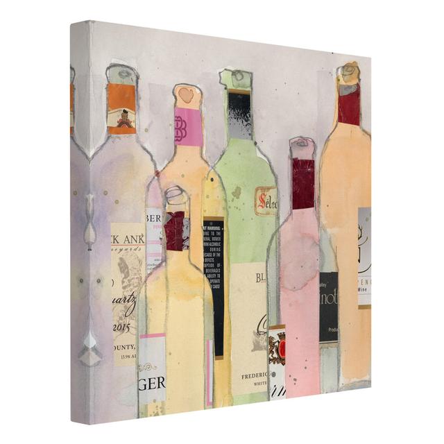 Wine Bottles in Watercolour I - Wrapped Canvas Painting Rosalind Wheeler on Productcaster.