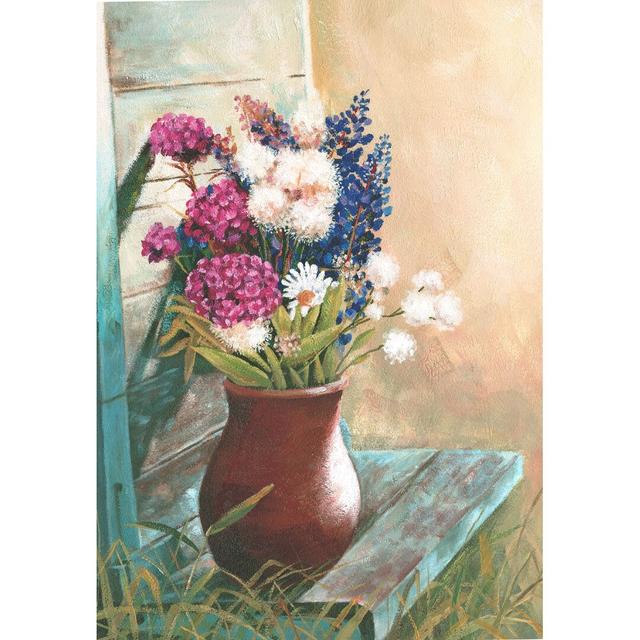 Sunrise Farm Florals - Wrapped Canvas Painting August Grove Size: 76cm H x 51cm W x 3.8cm D on Productcaster.