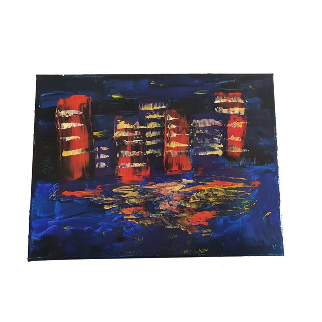 Abstract With A Gold Effect - Wrapped Canvas Painting ArteDhio on Productcaster.