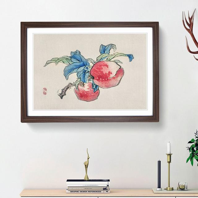 Peaches by Kono Bairei - Picture Frame Painting Print East Urban Home Frame Option: Walnut Framed, Size: 48cm H x 65cm W x 2cm D on Productcaster.