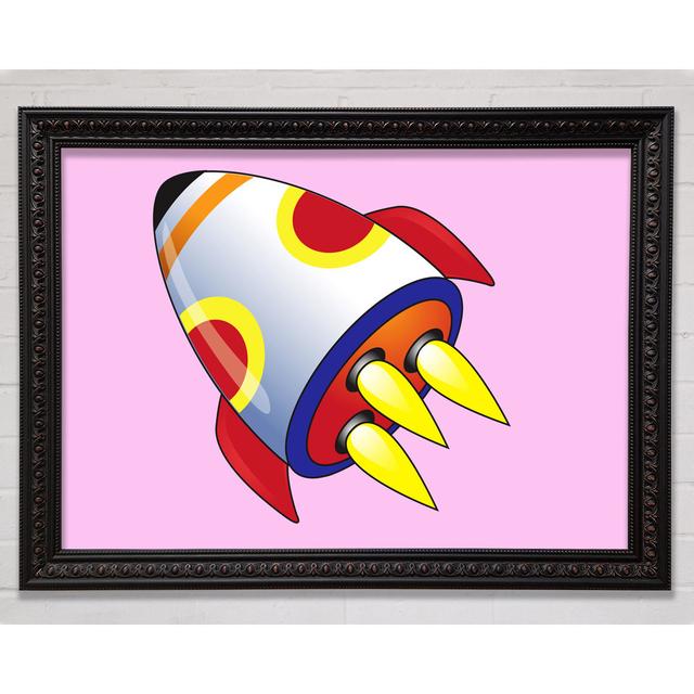 Flying Rocket Ship Pink - Single Picture Frame Art Prints Isabelle & Max Size: 59.7cm H x 84.1cm W x 3cm D on Productcaster.