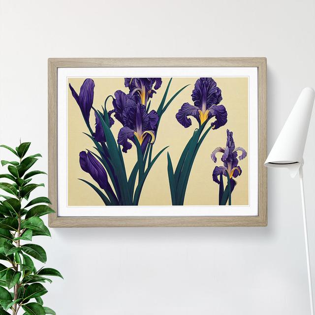 XH1022-6885X Perfect Iris Flowers - Single Picture Frame Print Marlow Home Co. Size: 25cm H x 34cm W x 2cm D, Format: Oak Framed on Productcaster.