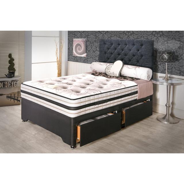 Dayana Pocket Memory Divan Bed Marlow Home Co. Size: Double (4'6) on Productcaster.