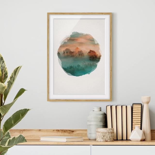 Fog at Sunrise - Picture Frame Graphic Art Union Rustic Size: 100cm H x 70cm W x 2cm D, Frame Option: Brown Framed on Productcaster.