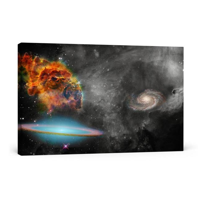 Leinwandbild Beeindruckende Galaxie East Urban Home Größe: 80 cm H x 120 cm B on Productcaster.