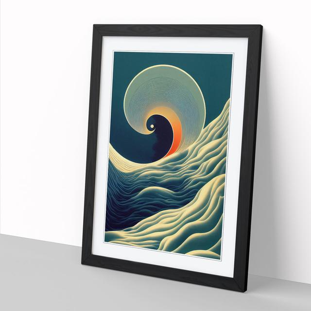 Antwyan Ocean Art Deco Style - Picture Frame Print Metro Lane Size: 46cm H x 34cm W, Frame Option: Oak on Productcaster.