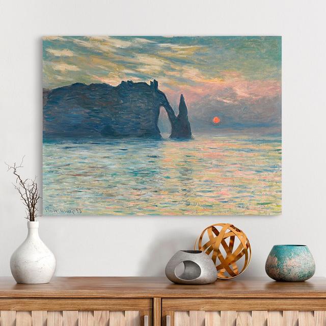 Leinwandbild Sonnenuntergang bei Etretat von Claude Monet Rosalind Wheeler Größe: 70 cm H x 100 cm B x 4 cm T on Productcaster.