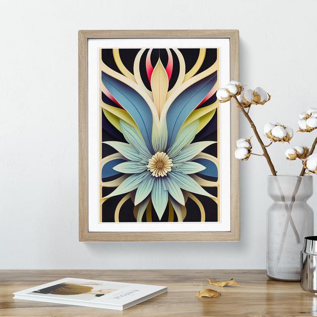 Flowers No.4 - Single Picture Frame Print Marlow Home Co. Size: 64cm H x 46cm W x 2cm D, Frame Colour: Oak Framed on Productcaster.