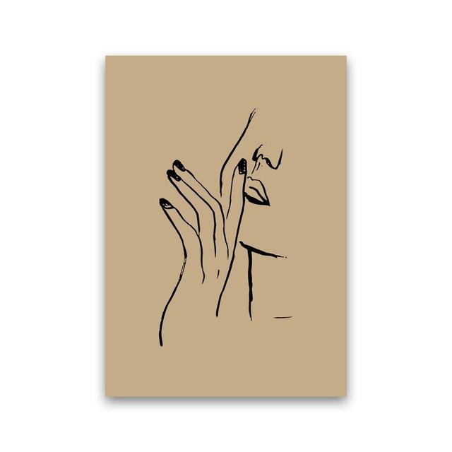 Face Hands Sketch 2 by Planeta444 - No Frame Print Metro Lane Frame Option: No Framed, Size: 29.7cm H x 21cm W x 4cm D on Productcaster.