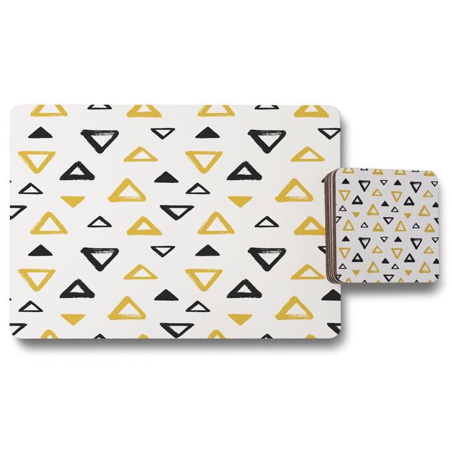 Chaela Egyptian Pyramids 12 Piece Cork Placemat and Coaster Set Bloomsbury Market on Productcaster.