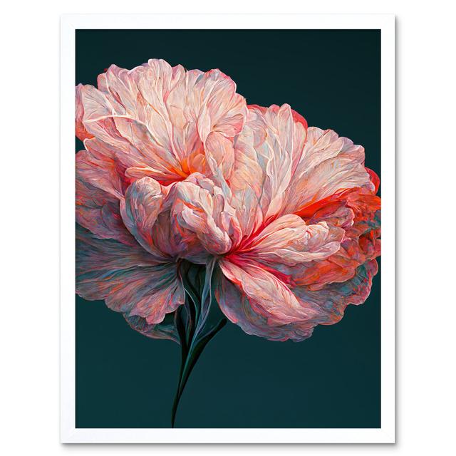 Pink Carnation Flower Abstract Floral - Print Wee Blue Coo Size: 43cm H x 33cm W x 2cm D, Format: White Framed Paper on Productcaster.