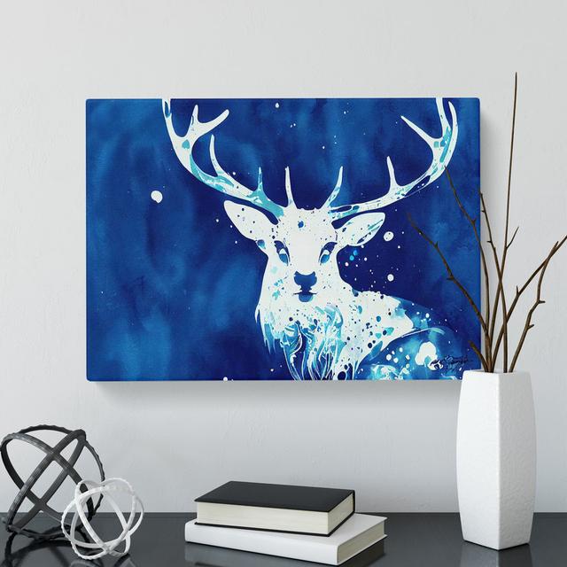 XXX-H1022-WF-8262X Stag Deer Splash Vol.1 Abstract - Wrapped Canvas Painting Alpen Home Size: 35cm H x 50cm W x 3cm D on Productcaster.