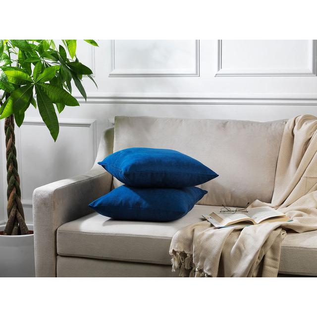 Indoor / Outdoor Square Scatter Cushion Cover Lilijan Home & Curtain Colour: Navy blue, Size: 50 x 50cm on Productcaster.