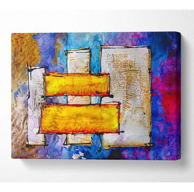 Blocks Of Gold Canvas Watercolour ClassicLiving Size: 35.6cm H x 50.8cm W x 10cm D on Productcaster.